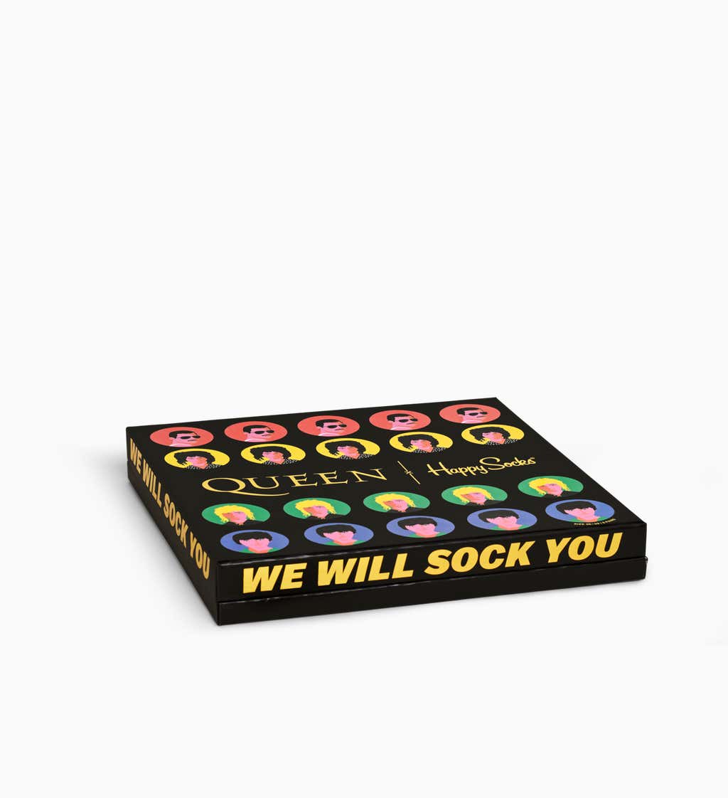 Happy Socks 6 Pair Queen 'We Will Sock You' Gift Boxed Socks from