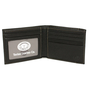 Tumbled Glove Leather Billfold Wallet - Black