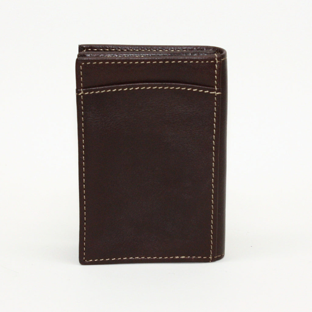 Tumbled Glove Leather Gusseted Card Case - Brown