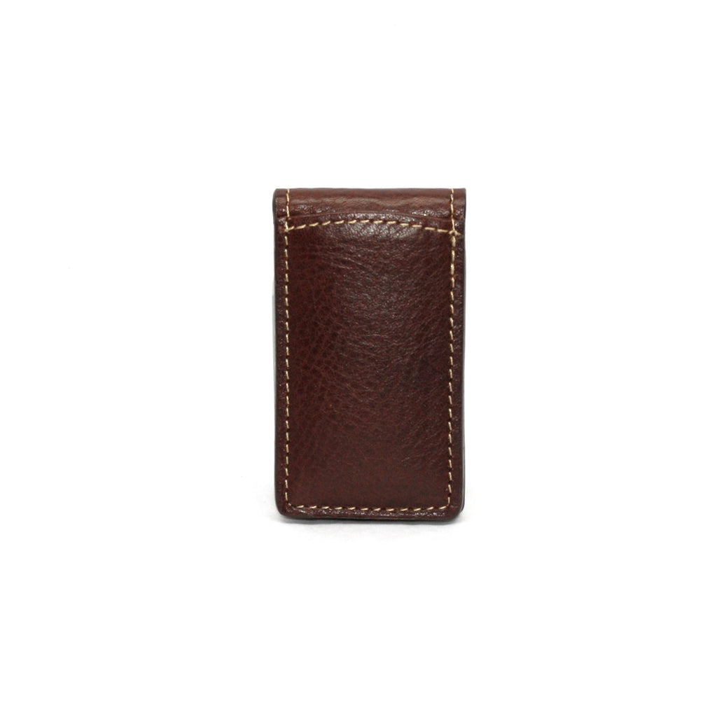 Tumbled Glove Magnetic Money Clip - Brown