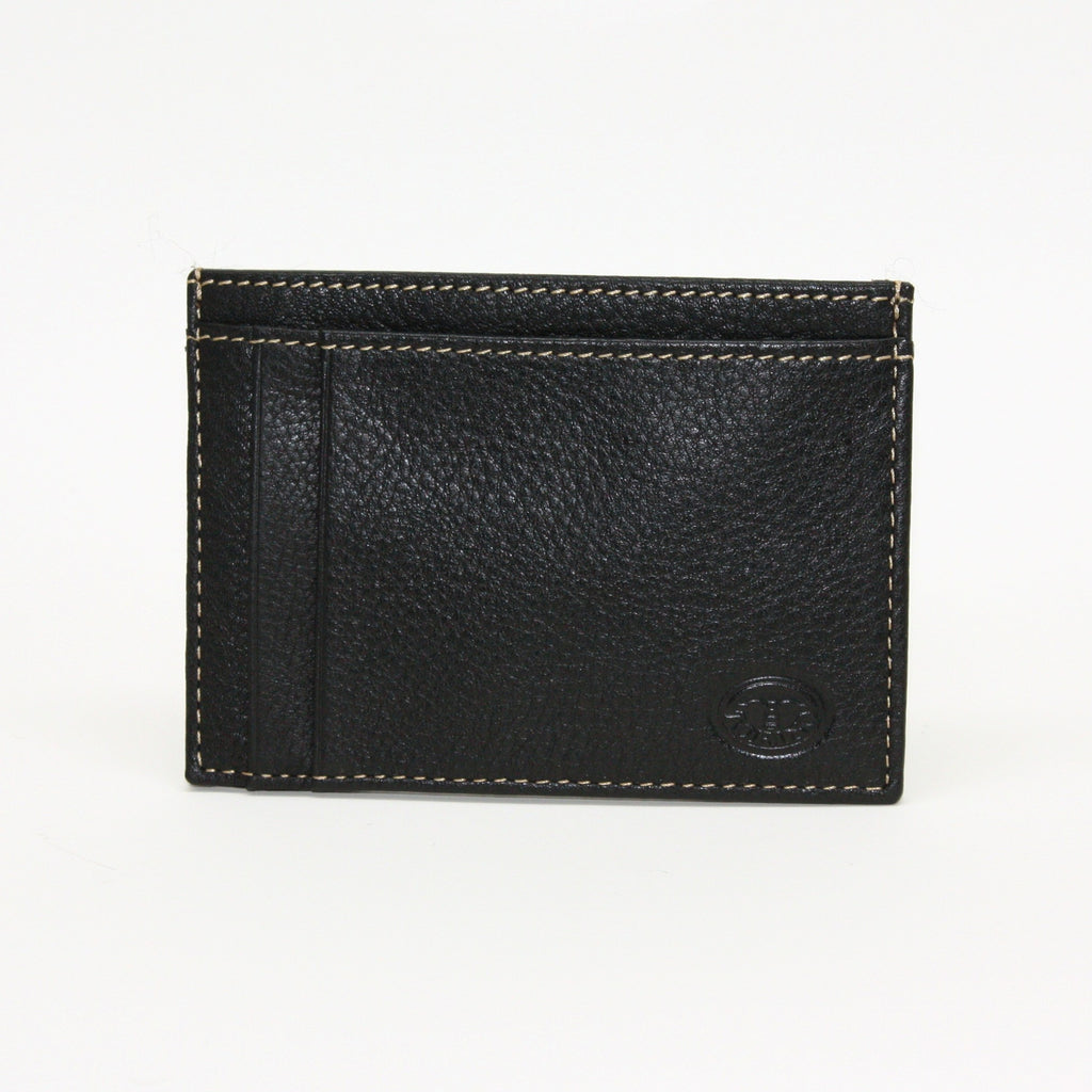 Tumbled Glove Leather ID/Card Case - Black