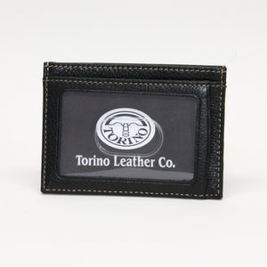 Tumbled Glove Leather ID/Card Case - Black