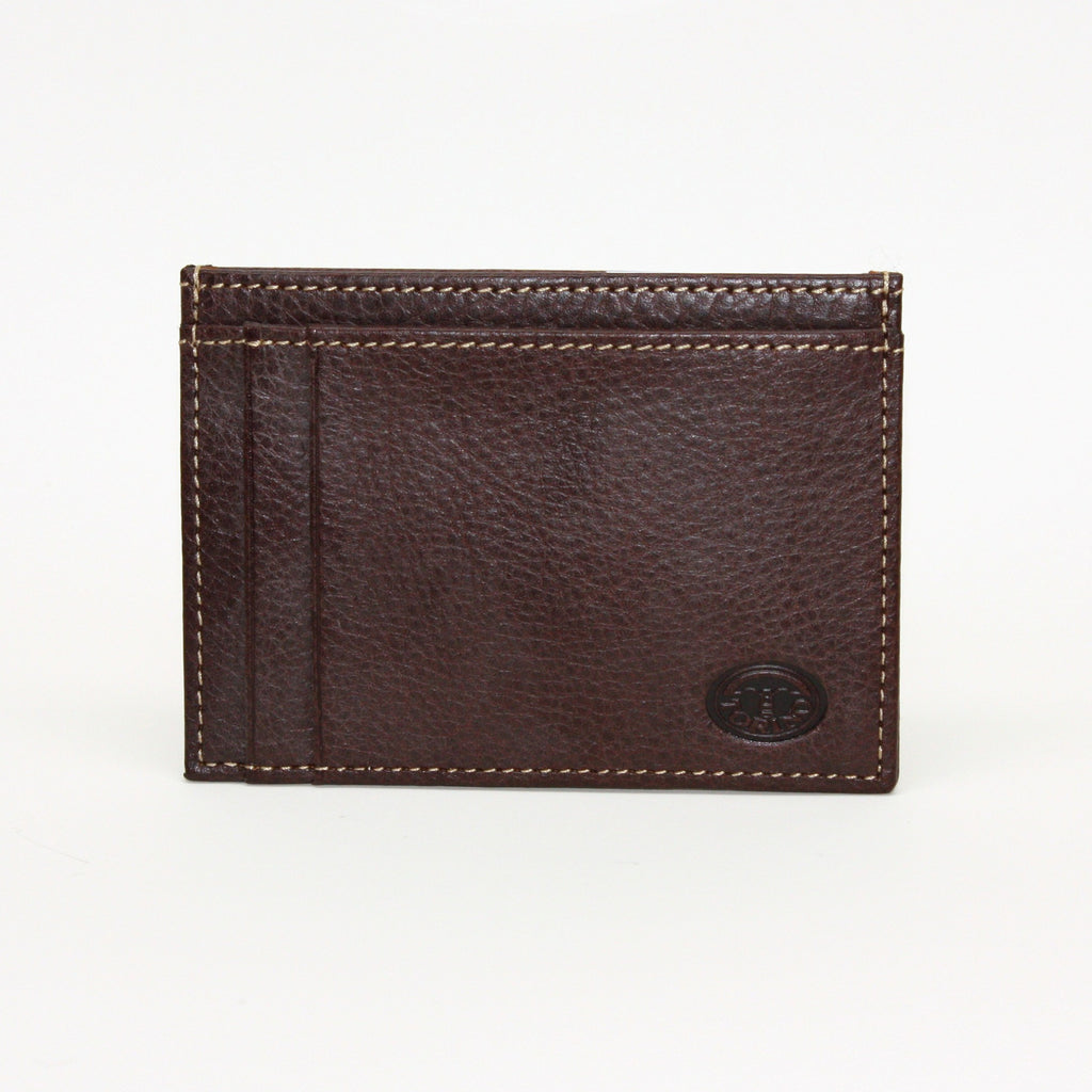 Tumbled Glove Leather ID/Card Case - Brown