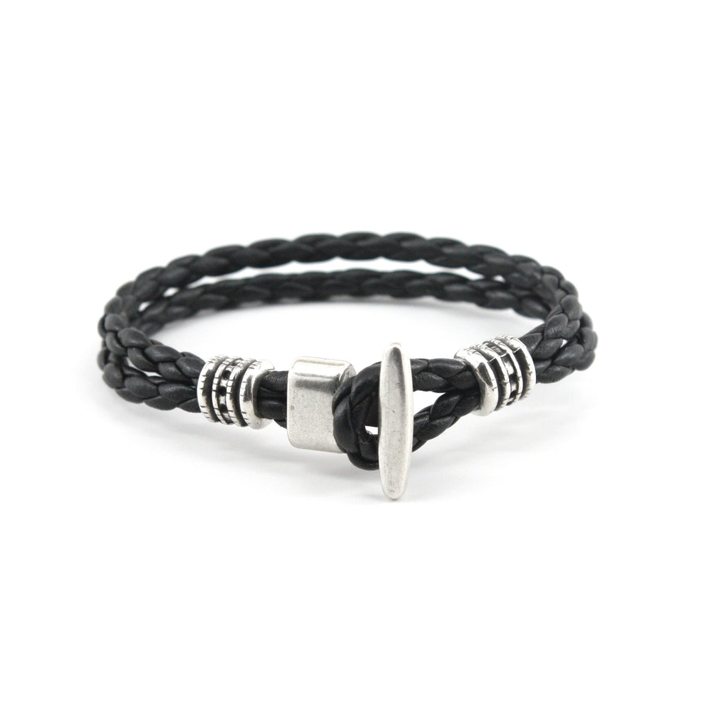 Braided Leather "Phoenix" Bracelet - Black