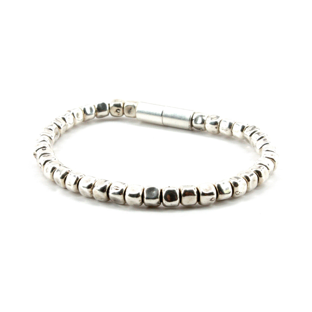 Sterling Silver Plate Beaded Bracelet