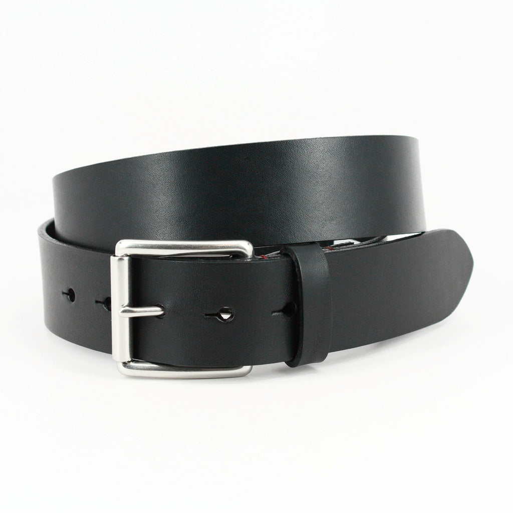 Hand Burnished Bridle Leather Belt - Black