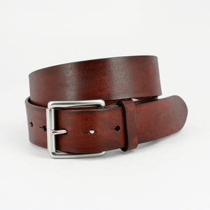 Hand Burnished Bridle Leather Belt - Brown
