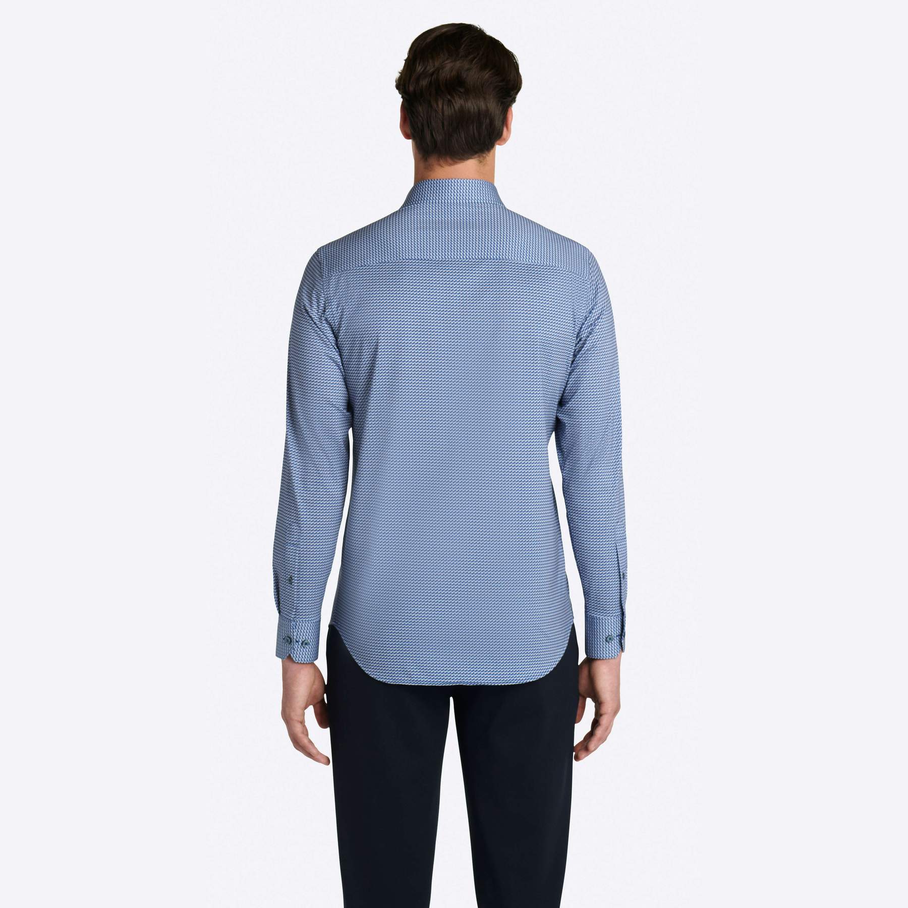 OoohCotton Tech Long Sleeve Shirt - Cobalt Abstract
