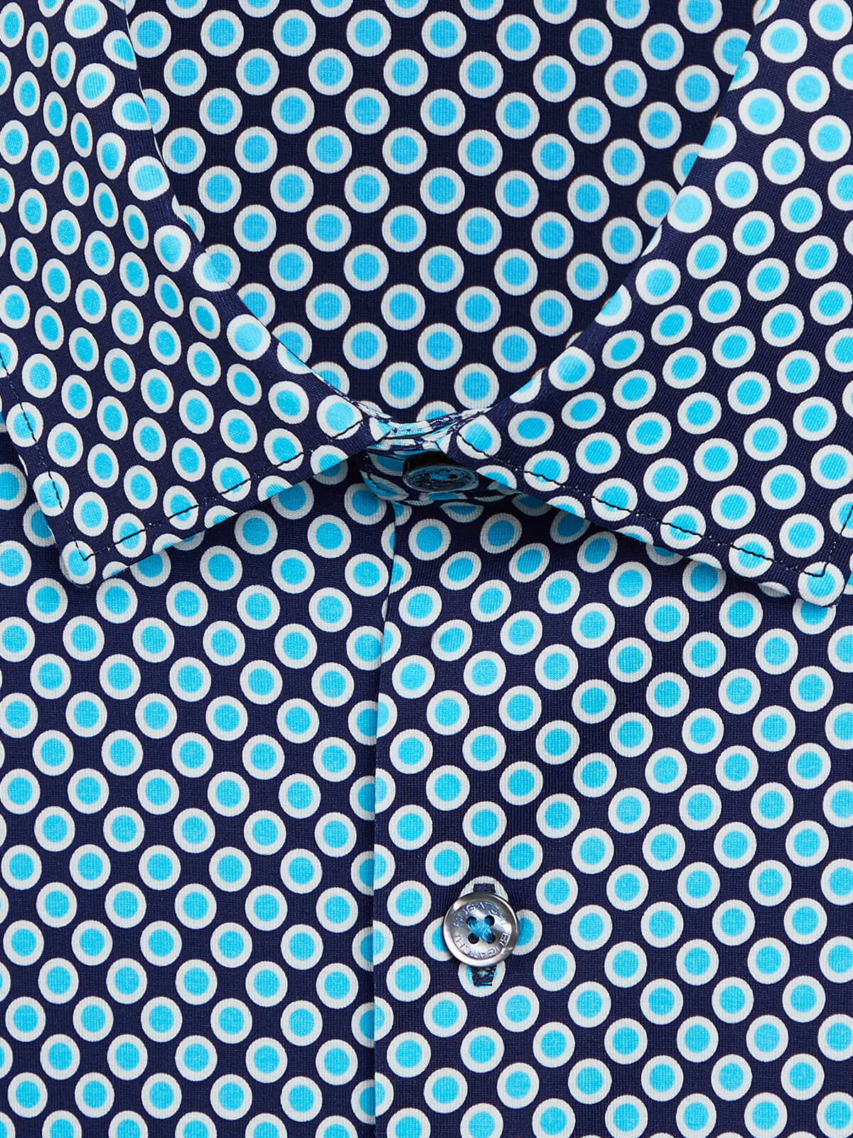 OoohCotton Tech Long Sleeve Shirt - Aqua Circle Print