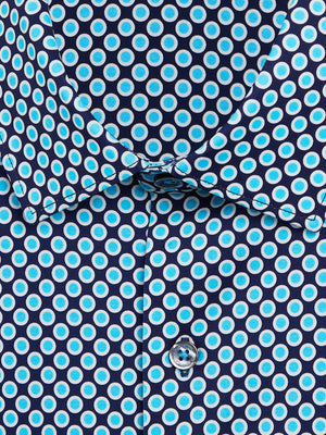 OoohCotton Tech Long Sleeve Shirt - Aqua Circle Print