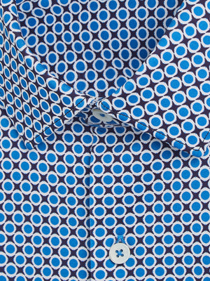 OoohCotton Tech Long Sleeve Shirt - Cobalt Geometric