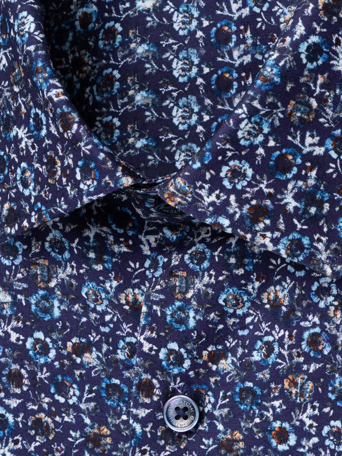 OoohCotton Tech Long Sleeve Shirt - Night Blue Floral