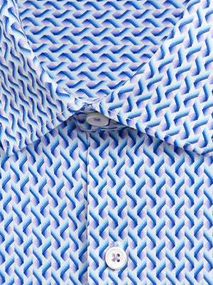 OoohCottonTech Short Sleeve Shirt – Lilac Abstract