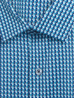 OoohCotton Tech Long Sleeve Shirt - Aqua Geometric