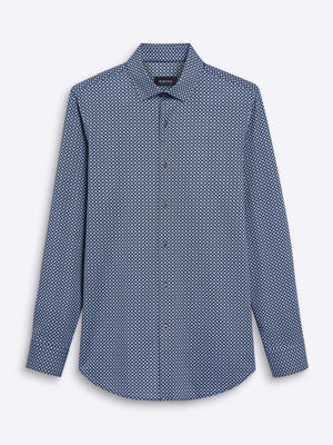 OoohCotton Tech Long Sleeve Shirt - Air Blue Geometric