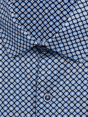 OoohCotton Tech Long Sleeve Shirt - Air Blue Geometric