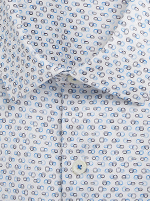 OoohCottonTech Short Sleeve Shirt – Classic Blue Circle Print